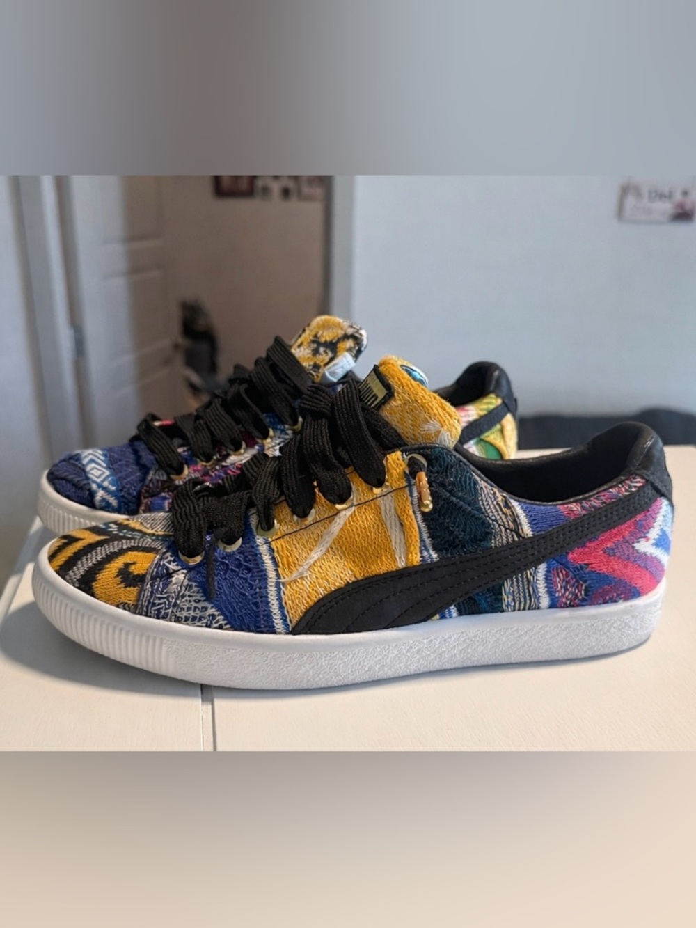 COOGI x Puma Multicolor Patchwork Sneakers with Black Stripe